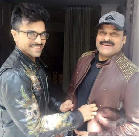 Pic Talk : Ram Charan styling for Chiranjeevi