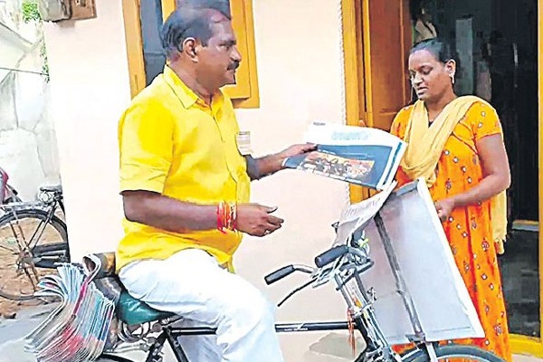 TDP MLA turns paperboy