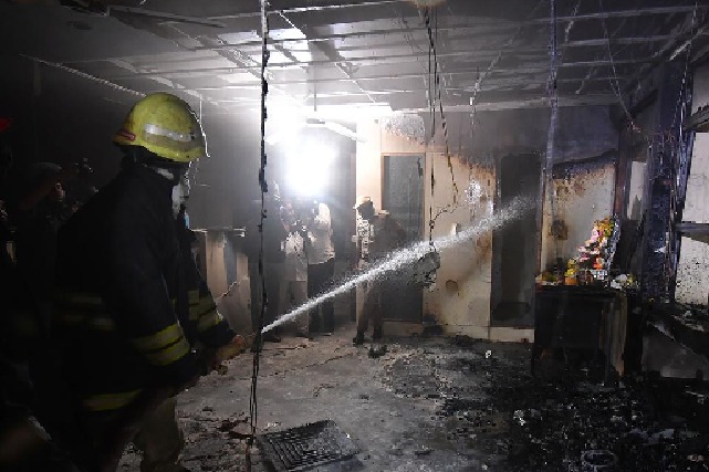 Fire accident near CM camp office 