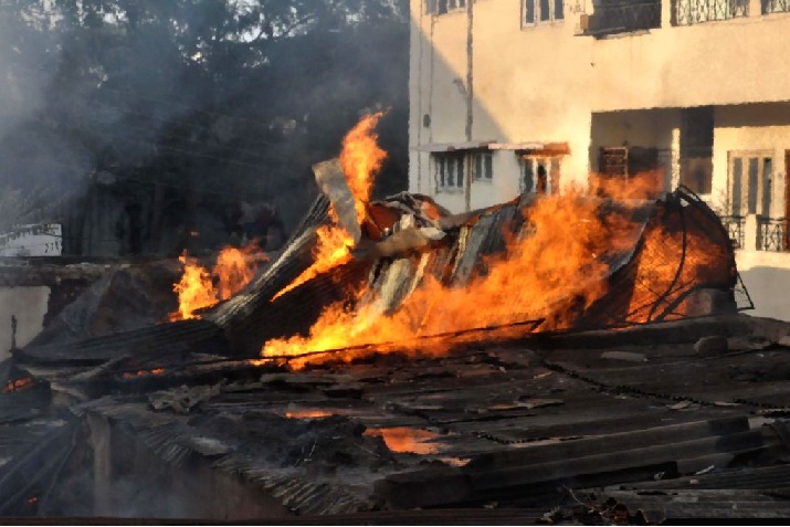 Fire accident in timber depot in Musheerabad