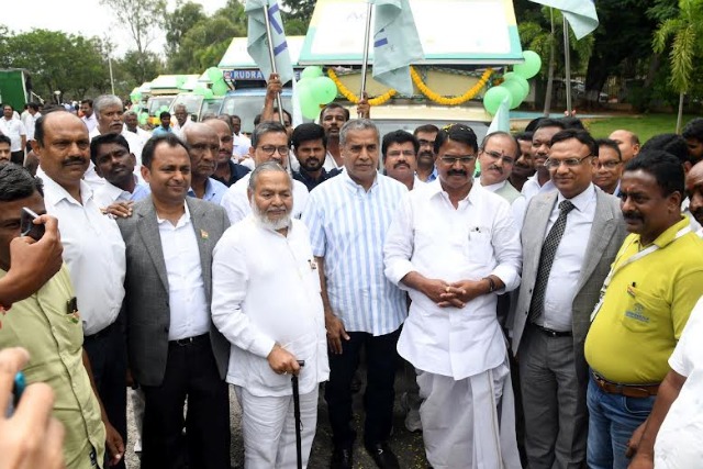 Agriculture Minister Singireddy Niranjan Reddy flags-off 10 Mobile Vans