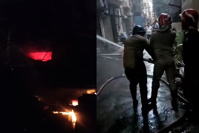 Massive fire erupts at plywood godown in Delhi