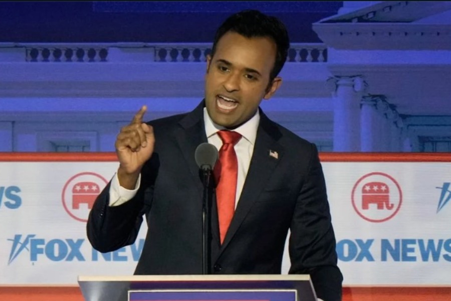 Vivek Ramaswamy participates in over 40 campaign stops in a week