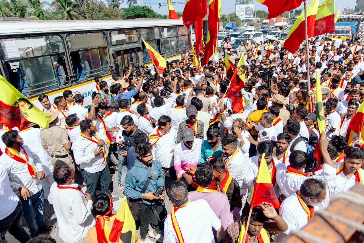 B'luru: 53 held for vandalism during protests seeking prominence for Kannada