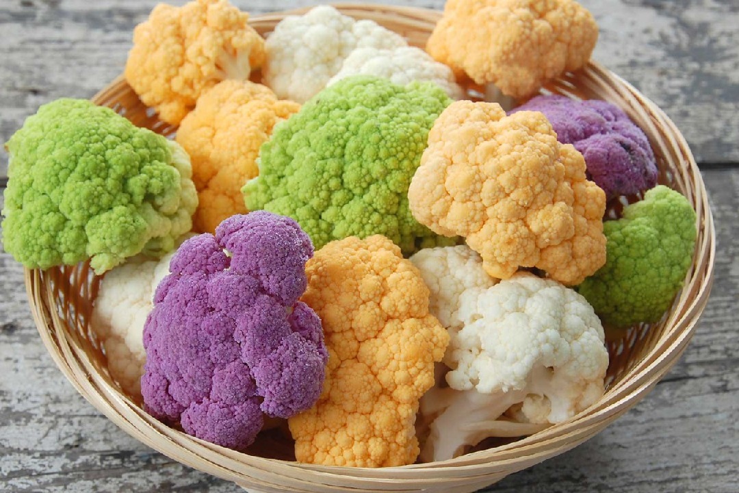Cauliflowers will now come in shades of purple, yellow, green