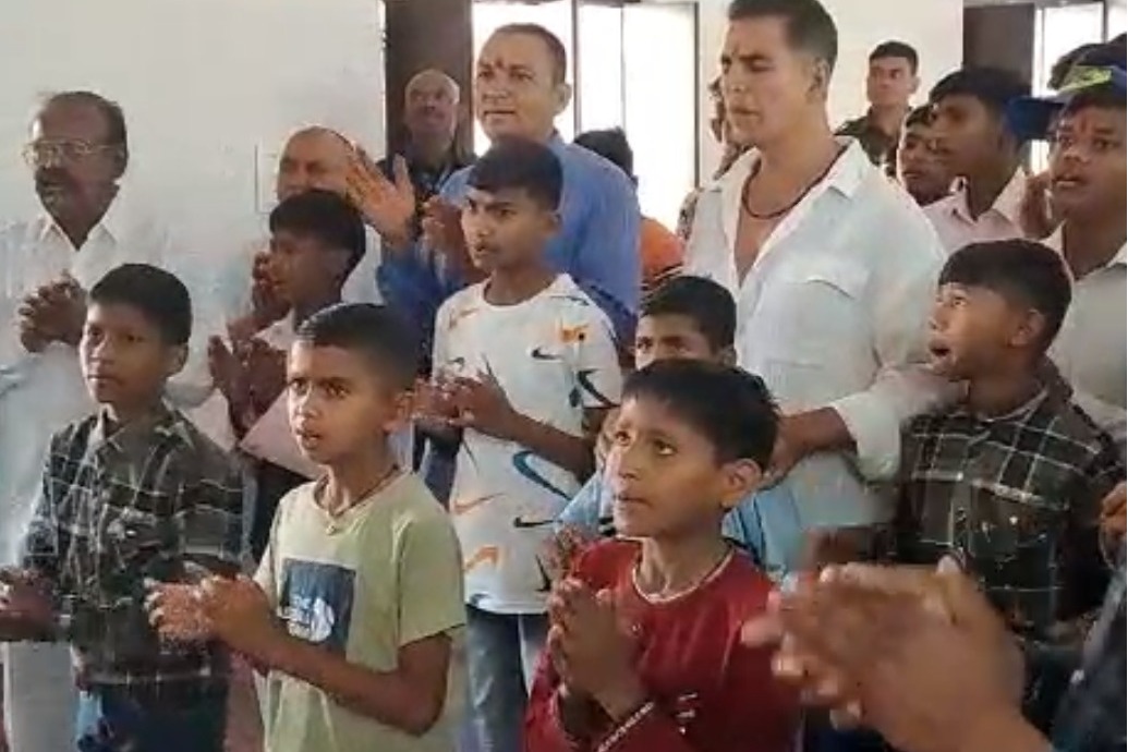 Actor Akshay Kumar visits hostel for tribal children in Rajasthan's Udaipur