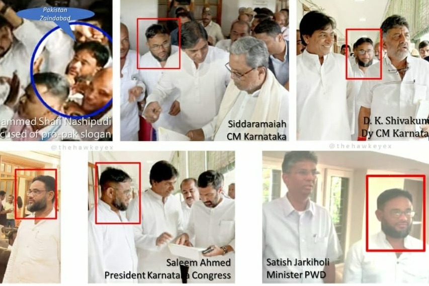 Pro-Pak slogan case: K’taka BJP releases photos of accused with top Cong leaders