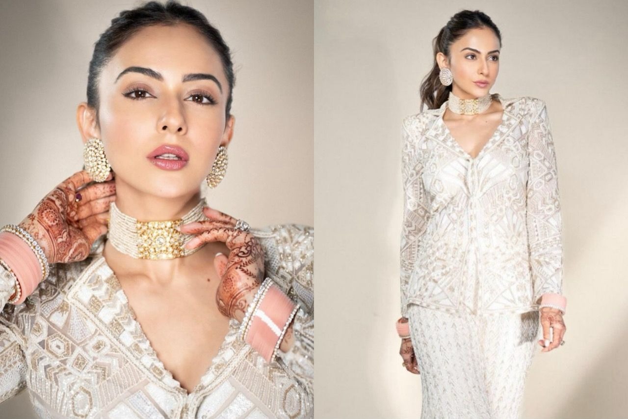 Rakul Preet shimmers in white, says 'fashion with chooda izza vibe'