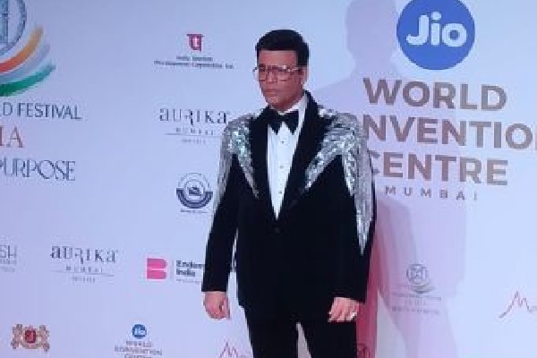 71st Miss World: Show host Karan Johar arrives, exudes swag