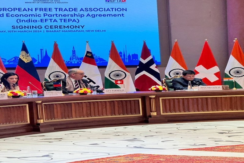 India signs economic pact with 4 European nations, $100 bn FDI expected to flow in