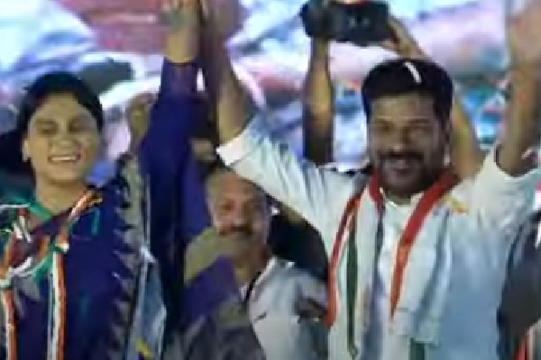 Telangana CM Revanth Reddy and APCC President Sharmila Share Stage in Vizag