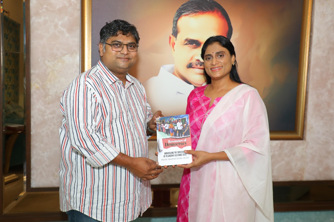 Sharmila releases book on 2023 Telangana Assembly elections