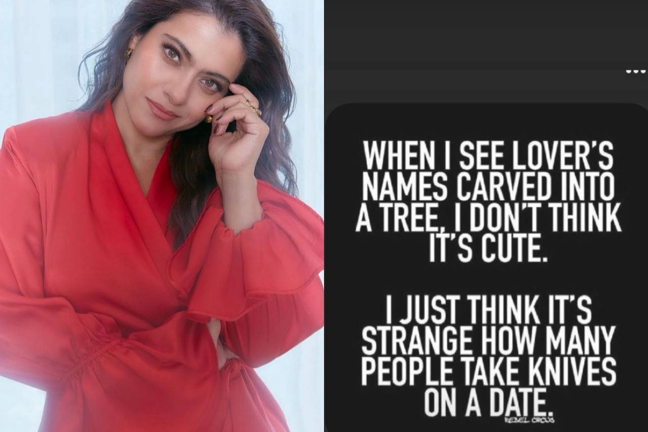Kajol reacts to lovers carving names on trees, wonders how many 'carry knives on a date'