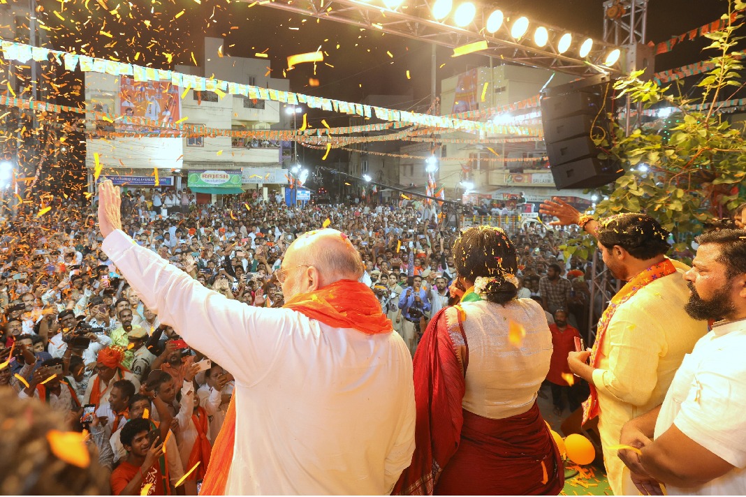 On Owaisi's home turf, Amit Shah calls for joining Hyderabad with mainstream