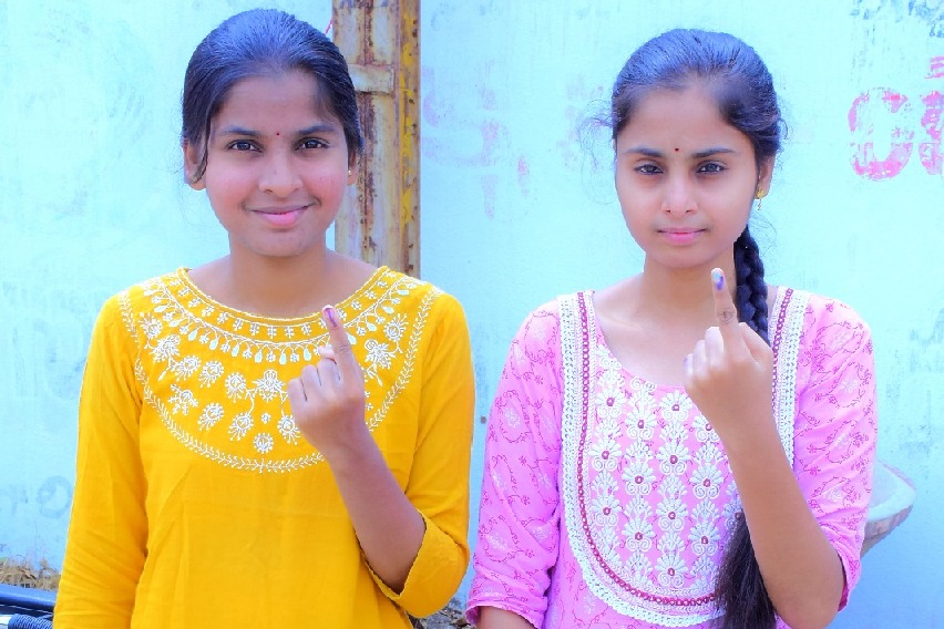 Peaceful, moderate polling in Telangana; CEO, officials, stars throng polling stations