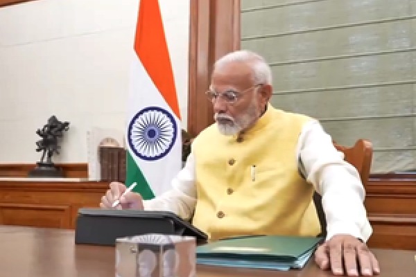 PM Modi signs first file for farmers' welfare