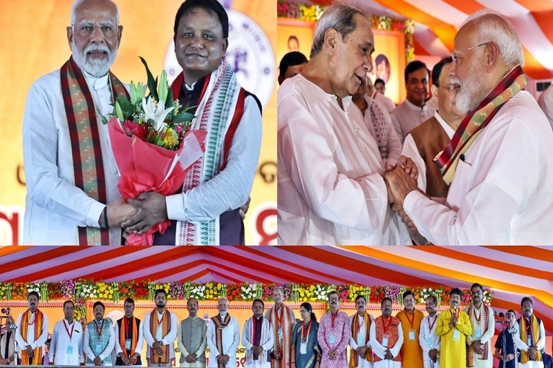 PM Modi, others attend swearing-in of new BJP-led govt in Odisha
