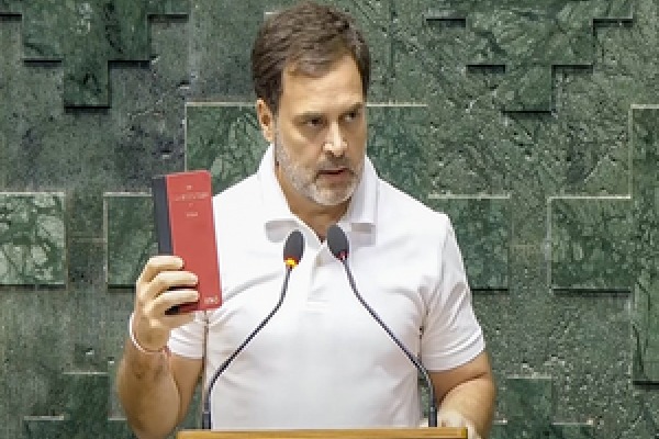Preface of 'Constitution' copy that Rahul flashes faults Nehru's policy, Emergency