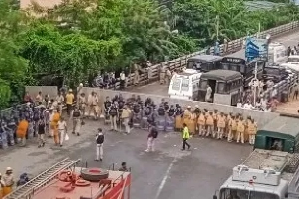 Massive police deployment ahead of students protest march in Kolkata
