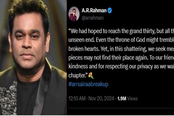 A.R. Rahman on separation with wife: Had hoped to reach the grand thirty