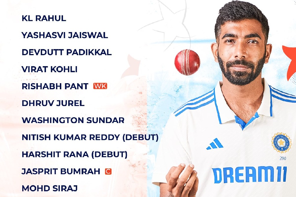 BGT 2024-25: Nitish, Harshit handed debuts, Washington in eleven as India elect to bat first