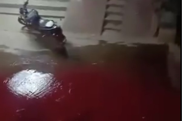 Blood-like liquid on roads in Hyderabad’s Jeedimetla sparks panic