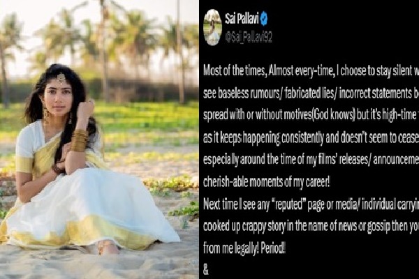 Sai Pallavi refutes rumours about turning vegetarian for ‘Ramayana’: ‘Fabricated lies’