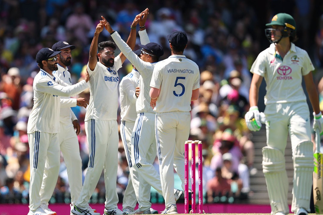 Siraj Strikes Twice in One Over, Puts Australia Under Pressure