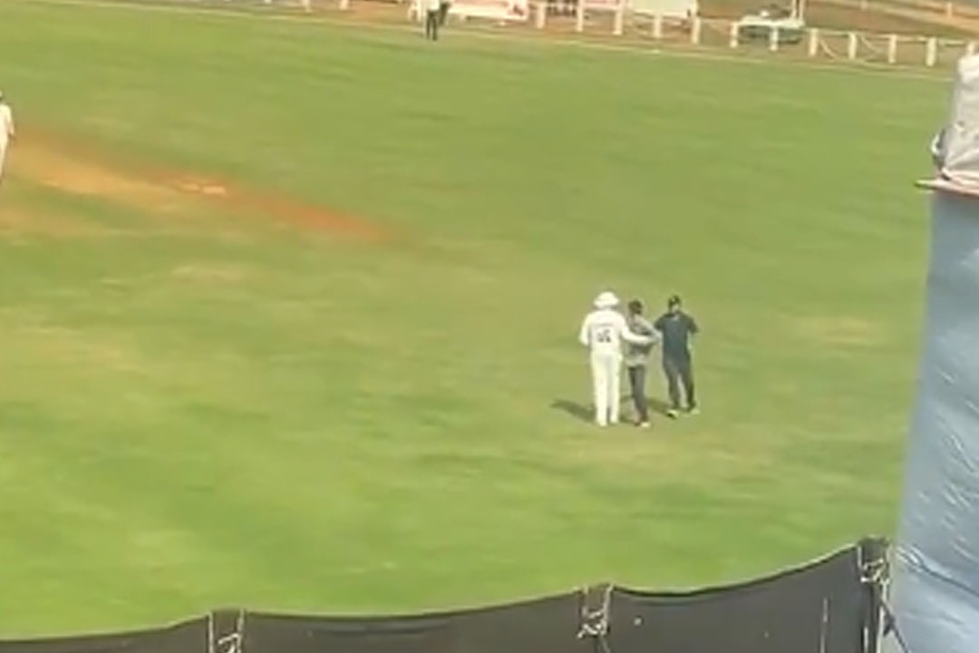 Fan Runs Onto the Field to Meet Rohit Sharma During Match – Watch the Video