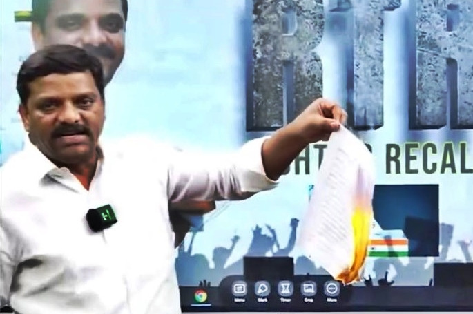 Show-cause notice to Telangana Congress MLC for burning caste census report