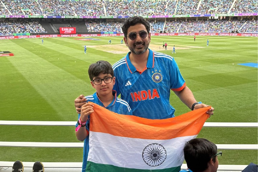 India-Pakistan Match in Dubai: Nara Lokesh Attends the Event with Son