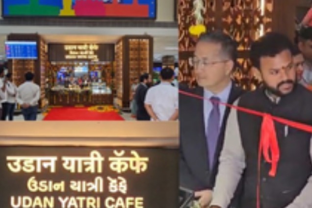 Union Minister Ram Mohan Naidu inaugurates 'Udaan Yatri Cafe' at Ahmedabad airport