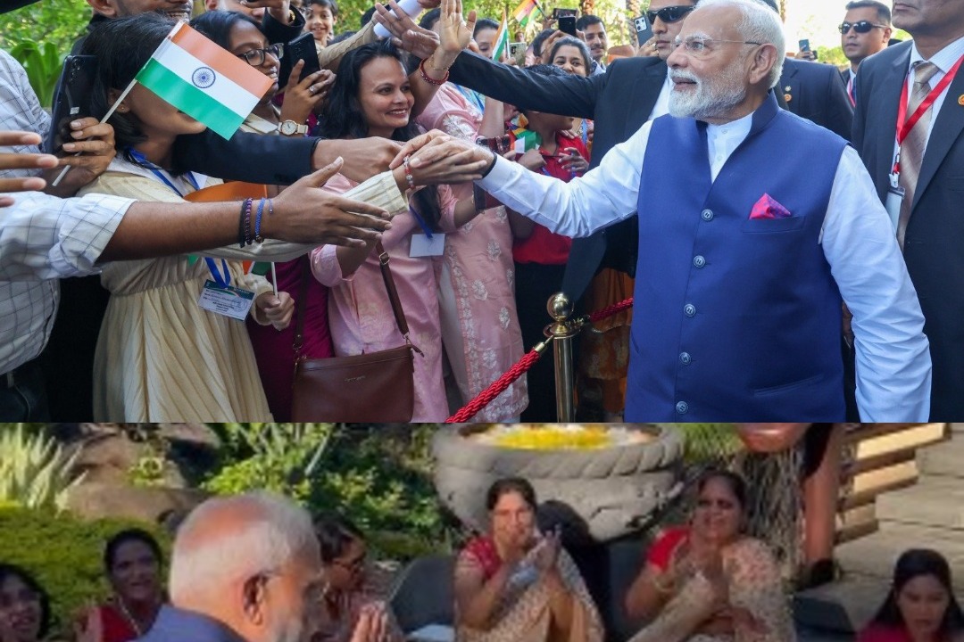 PM Modi welcomed with traditional Bihari 'Geet Gawai' in Mauritius