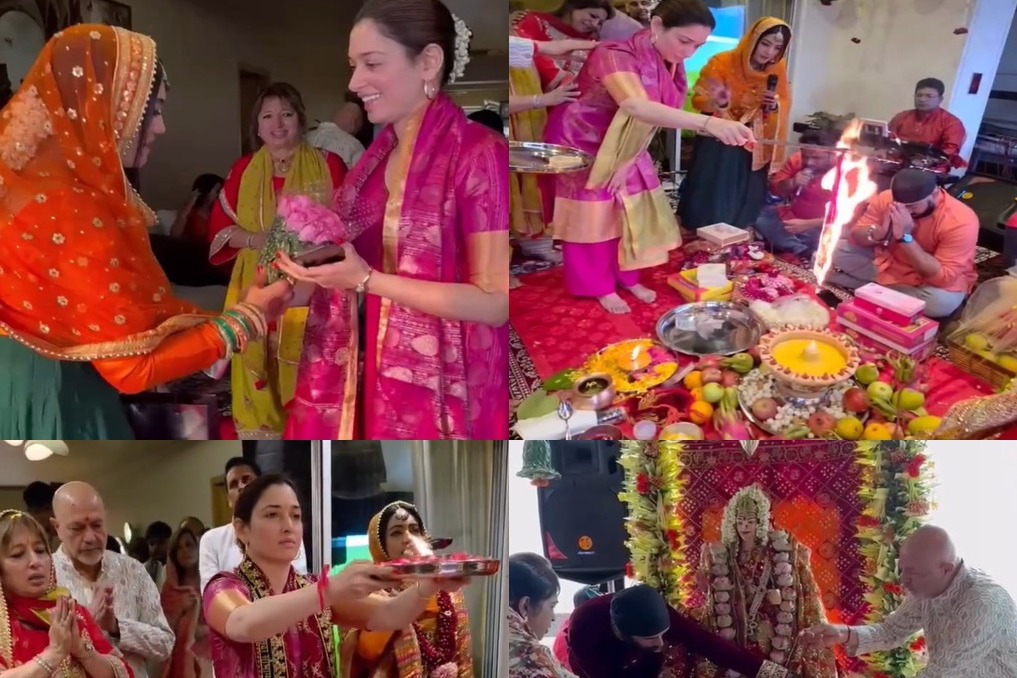 Tamannaah Bhatia looks immersed in bhakti at Mata Ki Chowki during Navratri