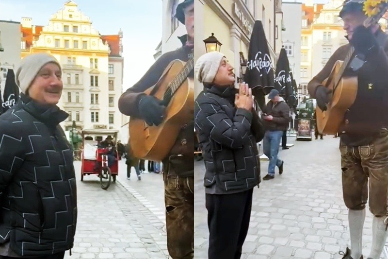 Anupam Kher shares his hilarious singing encounter with a street performer in Munich