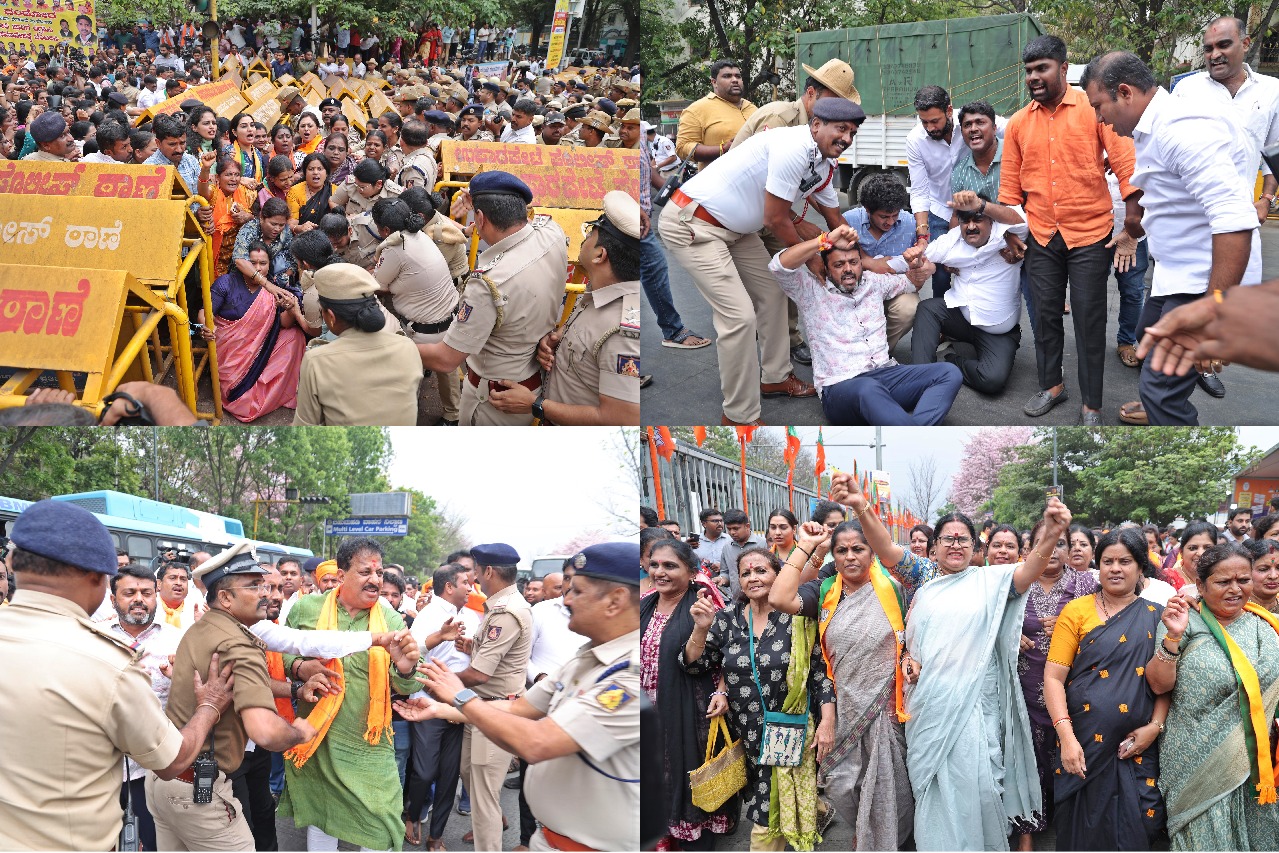 BJP leaders try to lay siege to Karnataka CM’s residence, detained