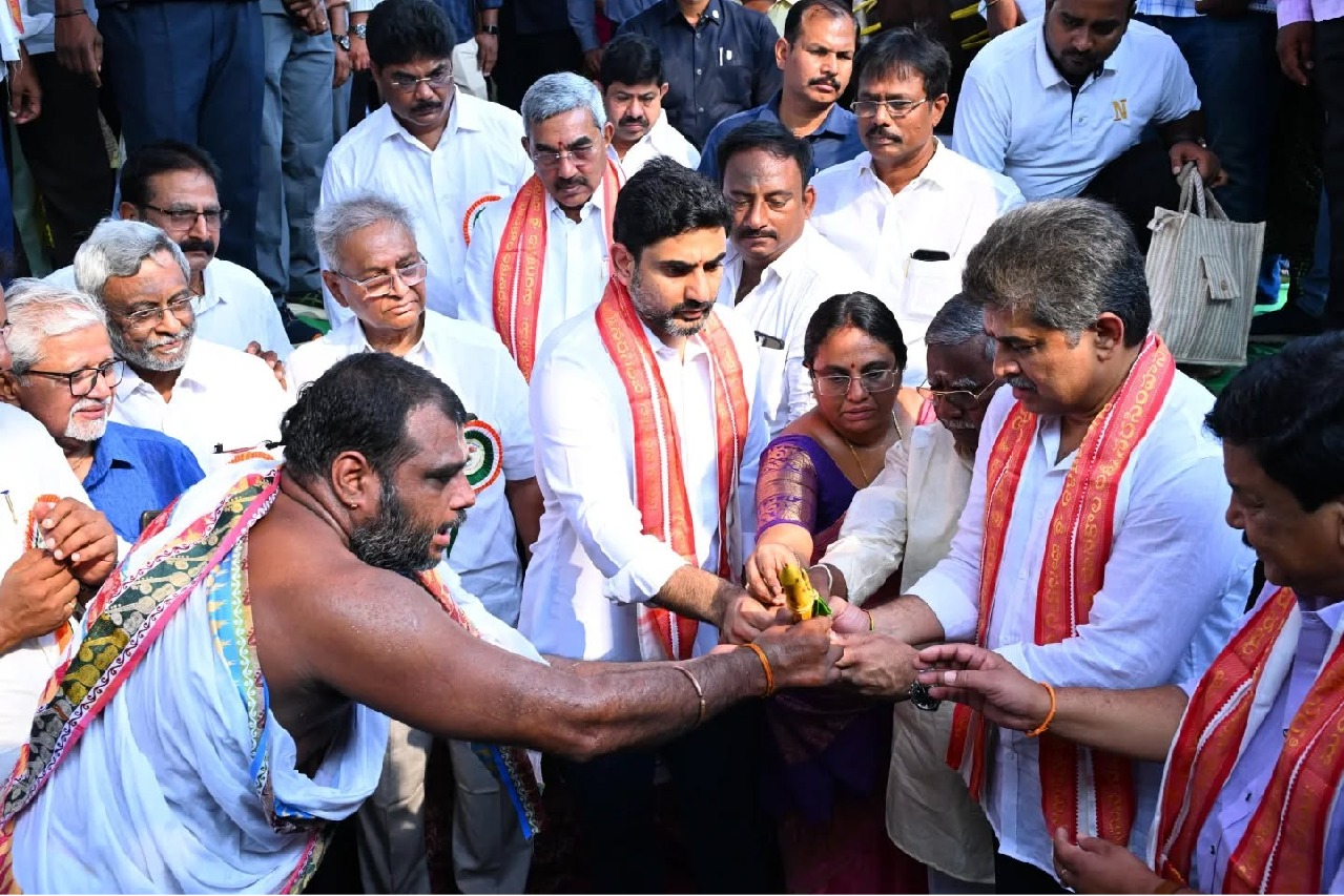 Nara Lokesh Lays Foundation for 100-Bed Government Hospital in Mangalagiri