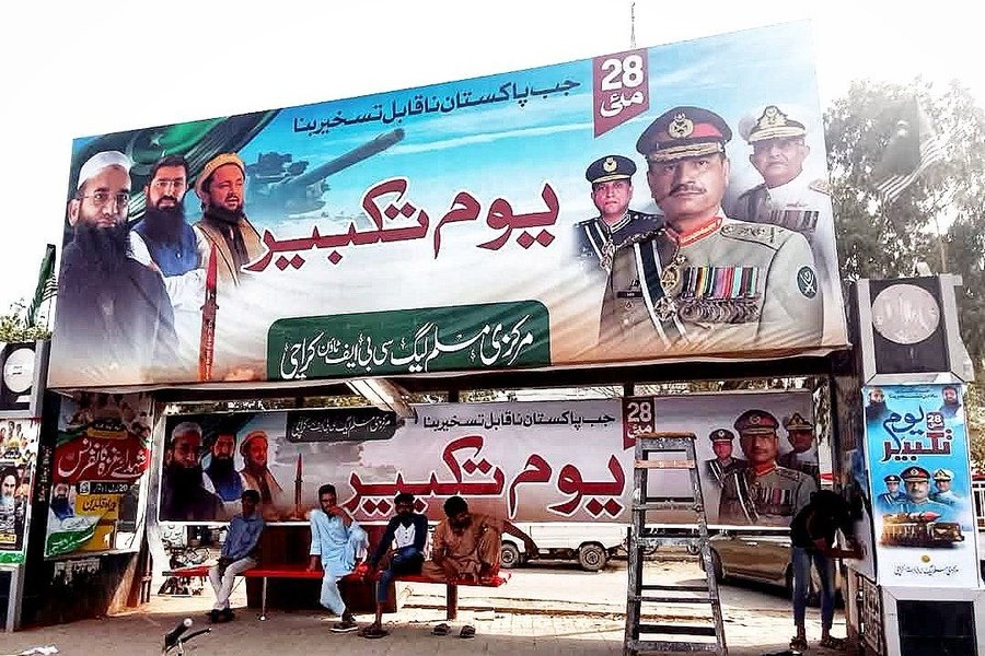 Top Lashkar terrorists and Pak army chief feature together in nuclear celebration