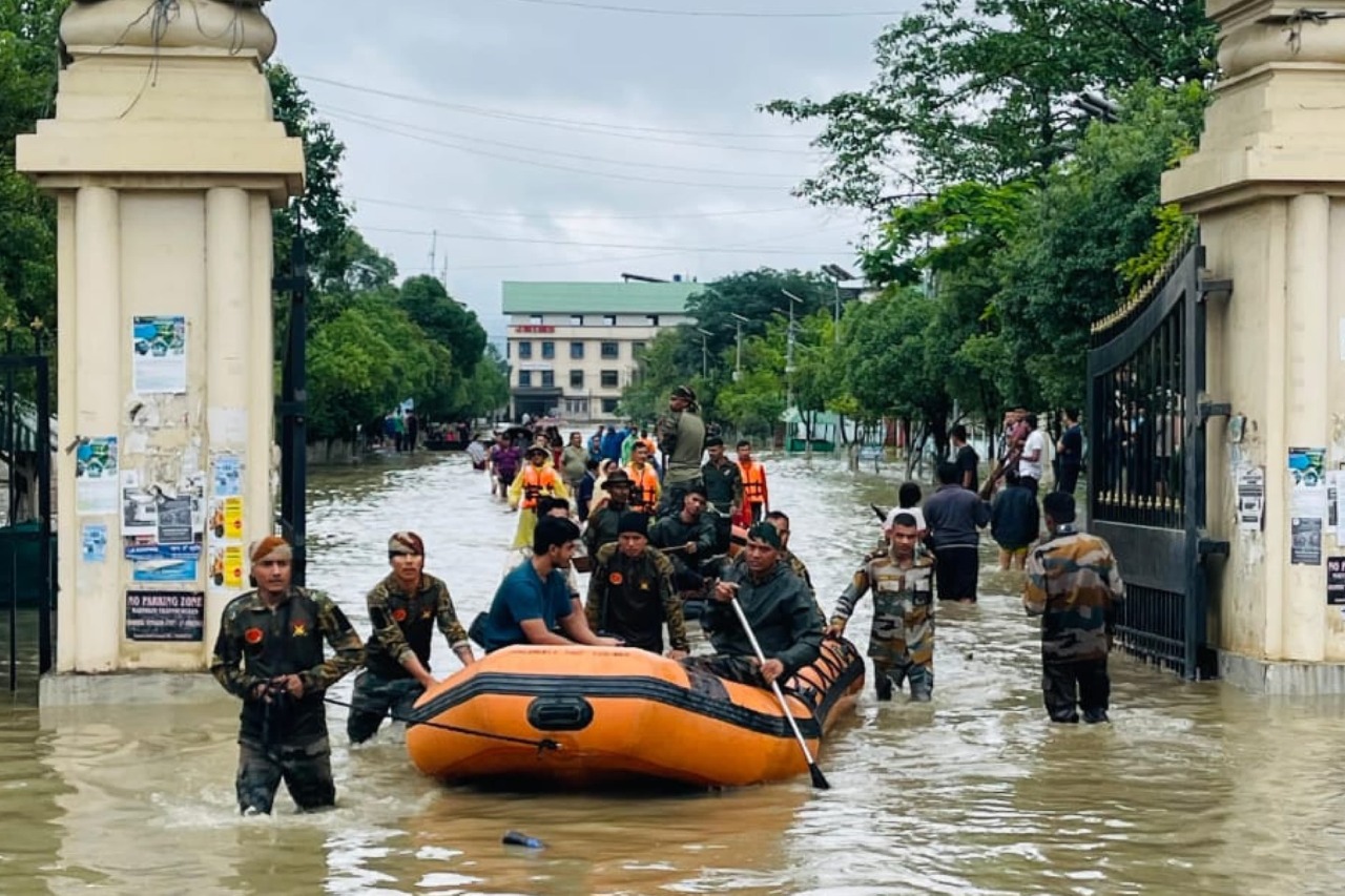 Over 1,300 people rescued in flood-hit Manipur