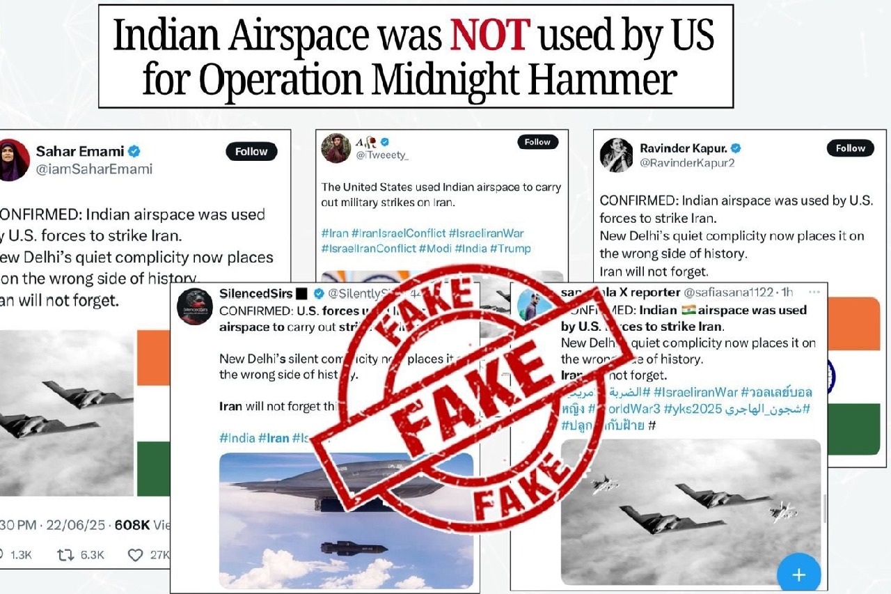 Govt debunks social media posts claiming US aircraft used Indian airspace to strike Iran