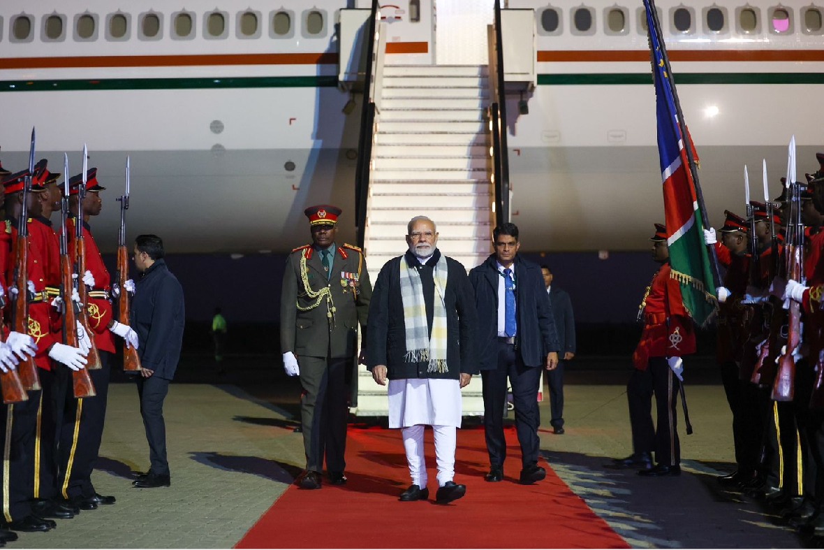 PM Modi arrives in Namibia for first-ever official visit, to address its Parliament