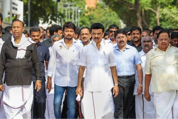 Stalin leads silent march on Karunanidhi's seventh death anniversary, launches new welfare schemes