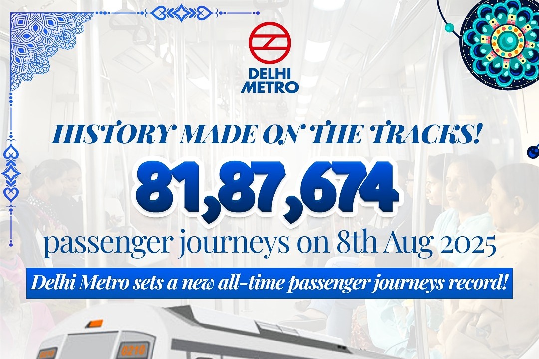 Delhi Metro records highest-ever daily ridership on Aug 8