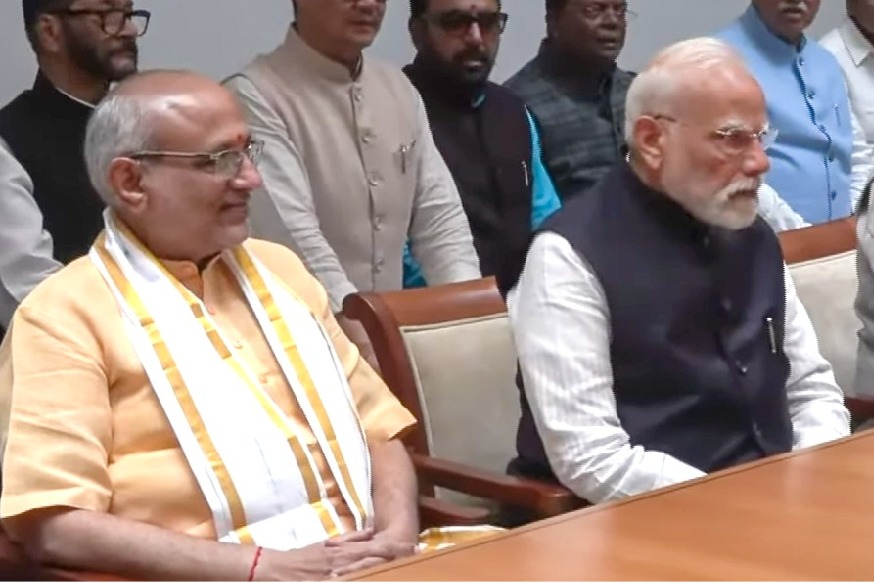 NDA nominee CP Radhakrishnan files nomination for VP election, PM Modi accompanies him