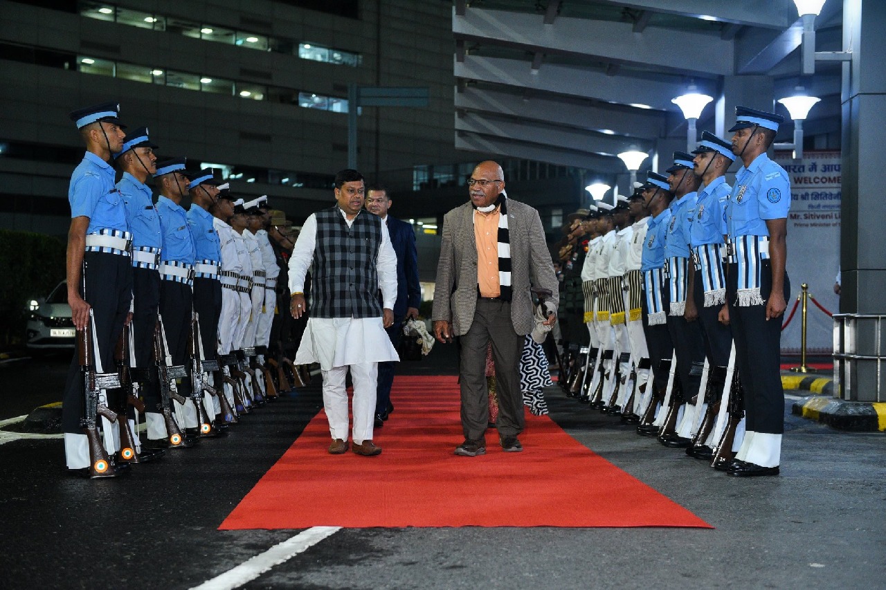 Fijian Prime Minister Sitiveni Rabuka arrives in New Delhi for first official visit