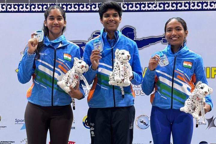 Producer Rajsekar Pandian's daughter Anthra wins honours in 16th Asian shooting championship in Kazakhstan