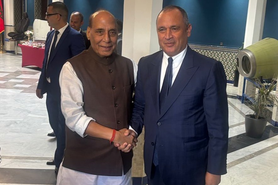 Rajnath Singh discusses defence sector ties with Morocco Minister