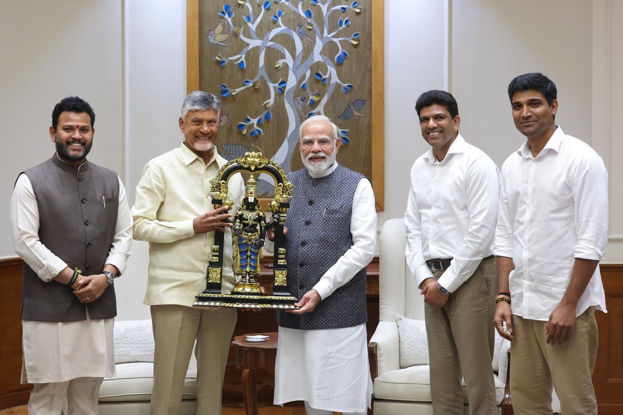 Chandrababu Naidu meets PM Modi; invites him for GST event, partnership summit