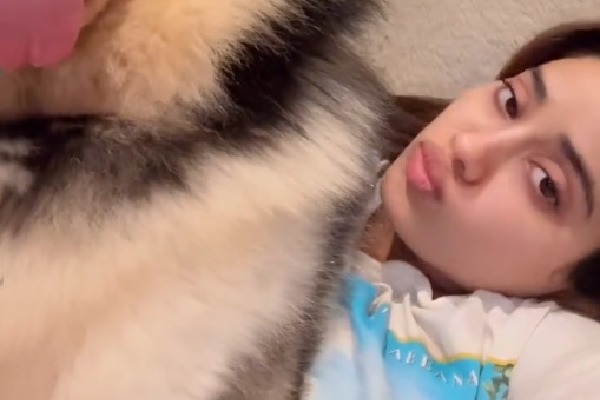 Janhvi Kapoor plays with her pet husky, shares a cute and funny video