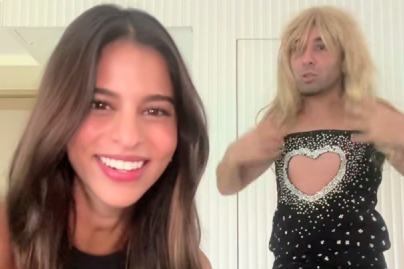 Suhana Khan bursts into laughter as Orry dresses up like Sabrina Carpenter in hilarious video